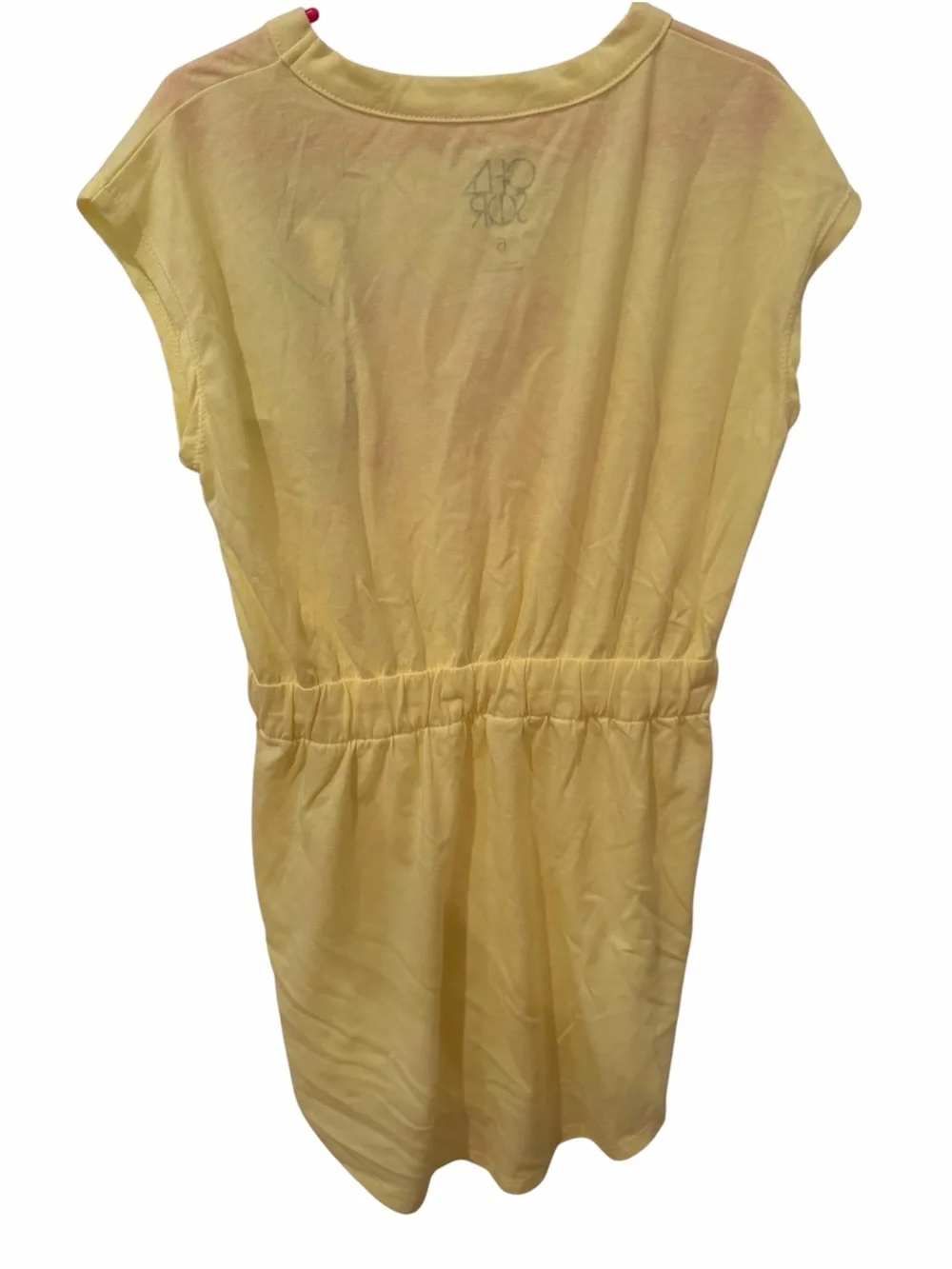 Chaser Girls Yellow Sunshine Retro Print Cinched Waist Dress Size 6 NWT